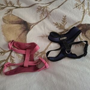 Gooby Pink and Black Dog Harness Set